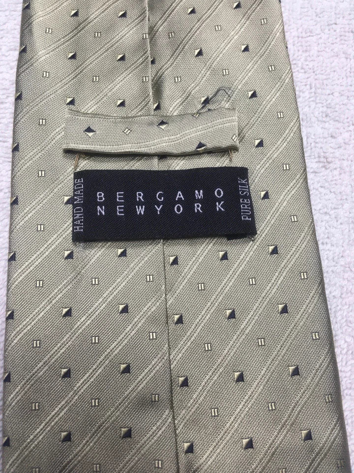 BERGAMO NEW YORK MENS TIE SEA FOAM GREEN 4 X 60 - Image 4 of 4