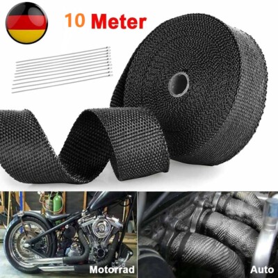 10M 1400° Hitzeschutz Heat Wrap Titan Hitzeschutzband Auspuff Krümmer Band bis