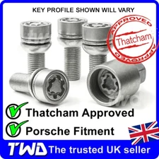 4x ALLOY WHEEL LOCKING BOLTS FOR PORSCHE 996 997 991 992 SILVER LUG NUT SET M14