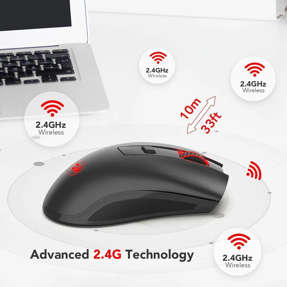 REDRAGON M652 Optical 2.4G Wireless Mouse with USB Receiver, 5 Adjustable DPI - Image 3 of 4