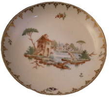 Antique 18thC Cozzi Porcelain Scenic Saucer Porzellan Untertasse Venice Italian