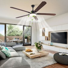 72in LED Ceiling Fan Indoor Ceiling Fan Lamp Light Dimmable W/ Remote Control