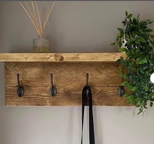 Wooden Coat Rack wall fitted shelving coat hook