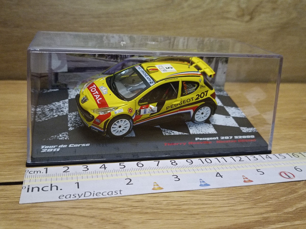 Miniature Peugeot 207 S2000 N°19 Rallye Tour De Corse 2011 - Échelle 1:43, Ixo/Altaya, Zamak, Multicolore, Neuf