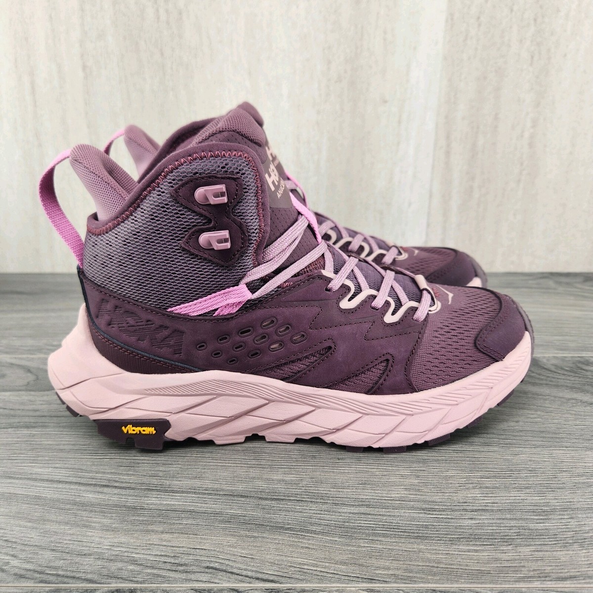 Hoka Anacapa Breeze Mid Size 7 Womens Amethyst Purple Grey Hiking