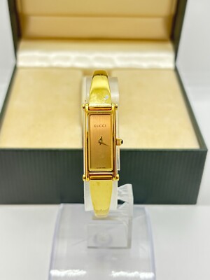 Near Mint w/Box] Gucci 1500L Watch Rectangle Vintage Quartz Gold