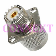 1pce UHF male PL259 plug to UHF SO239 female jack flange mount RF adapter