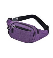 Waist Bum Bag Men Women Fanny Pack Holiday Travel Money Belt Wallet Purple Color