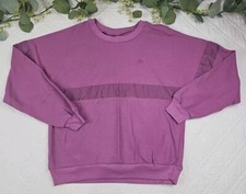 VTG Nike Womens Purple Long Sleeve Waffle knit Crewneck Size L Made in USA