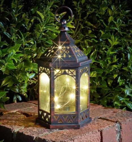 Pot Fairy Lanterns lumières DEL jardin extérieur batterie suspendue Maroc 24 cm - Photo 1/22