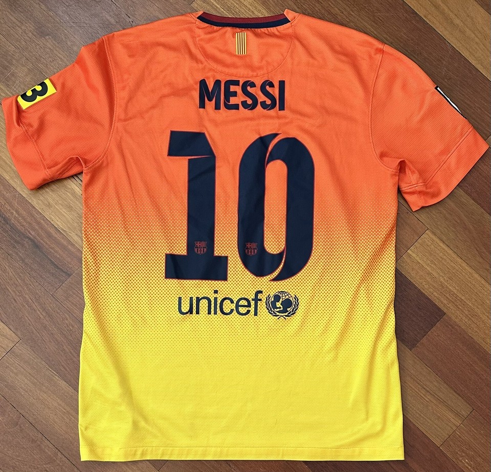 Nike FCB FC Barcelona Qatar Foundation LFP Messi 10 Soccer Jersey size