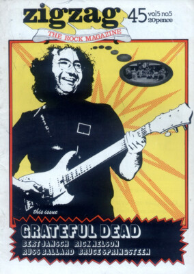 ZIGZAG MAGAZINE 45 . SEPT 1974 . GRATEFUL DEAD FRONT COVER . BRUCE SPRINGSTEEN