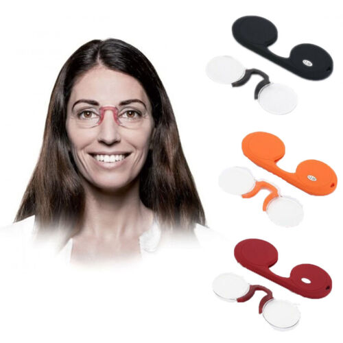 Clip Naso Senza Cornice Ultra Sottile Occhiali da Lettura Mini Portatile Senza Braccia Pieghevole min - Foto 1 di 18
