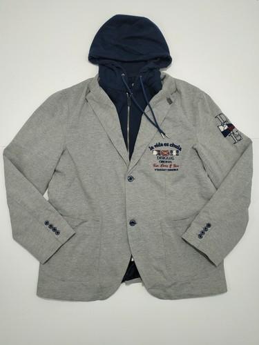 Desigual Original Jacke La Vida Es Chula Grau Kapuze Blazer XL 56 Doppellagig  - Bild 1 von 12