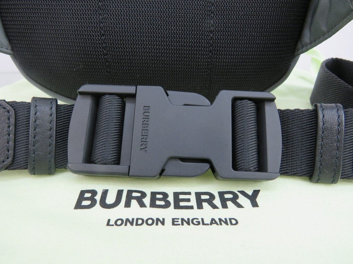$760 BURBERRY CANNON CHARCOAL GRAY NYLON BLACK LOGO ZIP $760 BURBERRY CANNON CHARCOAL GRAY NYLON BLACK LOGO ZIP