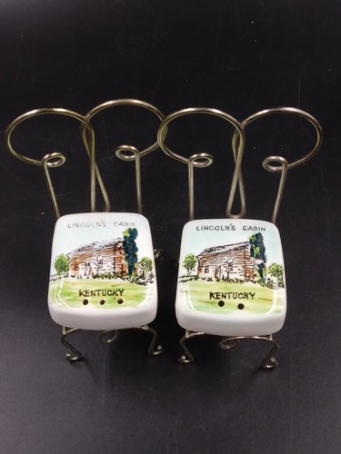 Vtg Salt & Pepper Shakers Lincolns Cabin Chair Japan - Picture 2 of 5