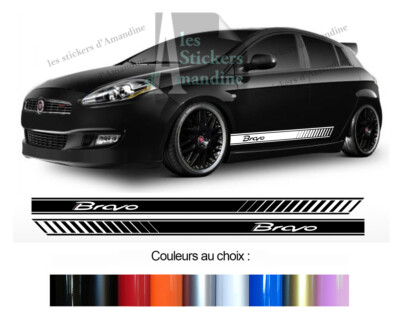 2 x LOW BODY STRIPS FOR FIAT BRAVO SPORT DECO DOORMAN STICKER BD599-1