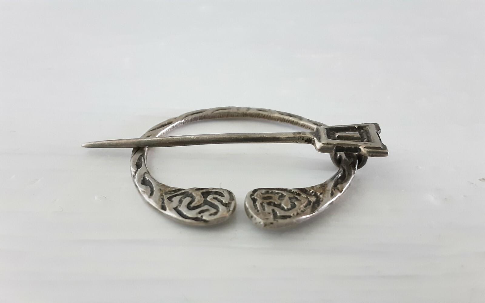 Scottish Solid Silver Celtic Knot Penannular Pin … - image 2