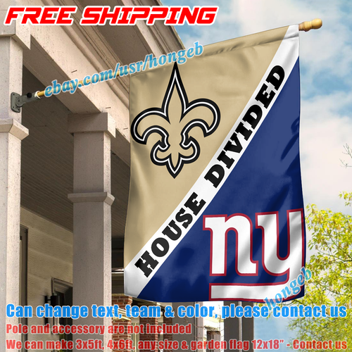 New Orleans Saints vs New York Giants House Divided Flag 28X40" Banner 2024 NFL