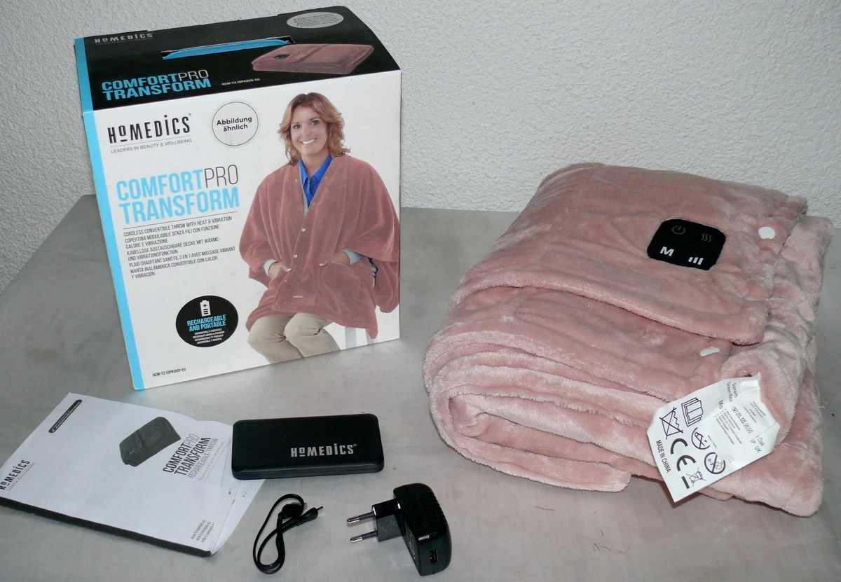 Homedics HCM 2in1 Kabellose Heizdecke Wärmedecke Poncho Vibration  Massagegerät | eBay