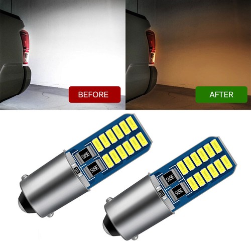 Canbus BA9S LED Car Reverse Lights Parking License Plate Bulb Accessories White - Picture 4 of 12