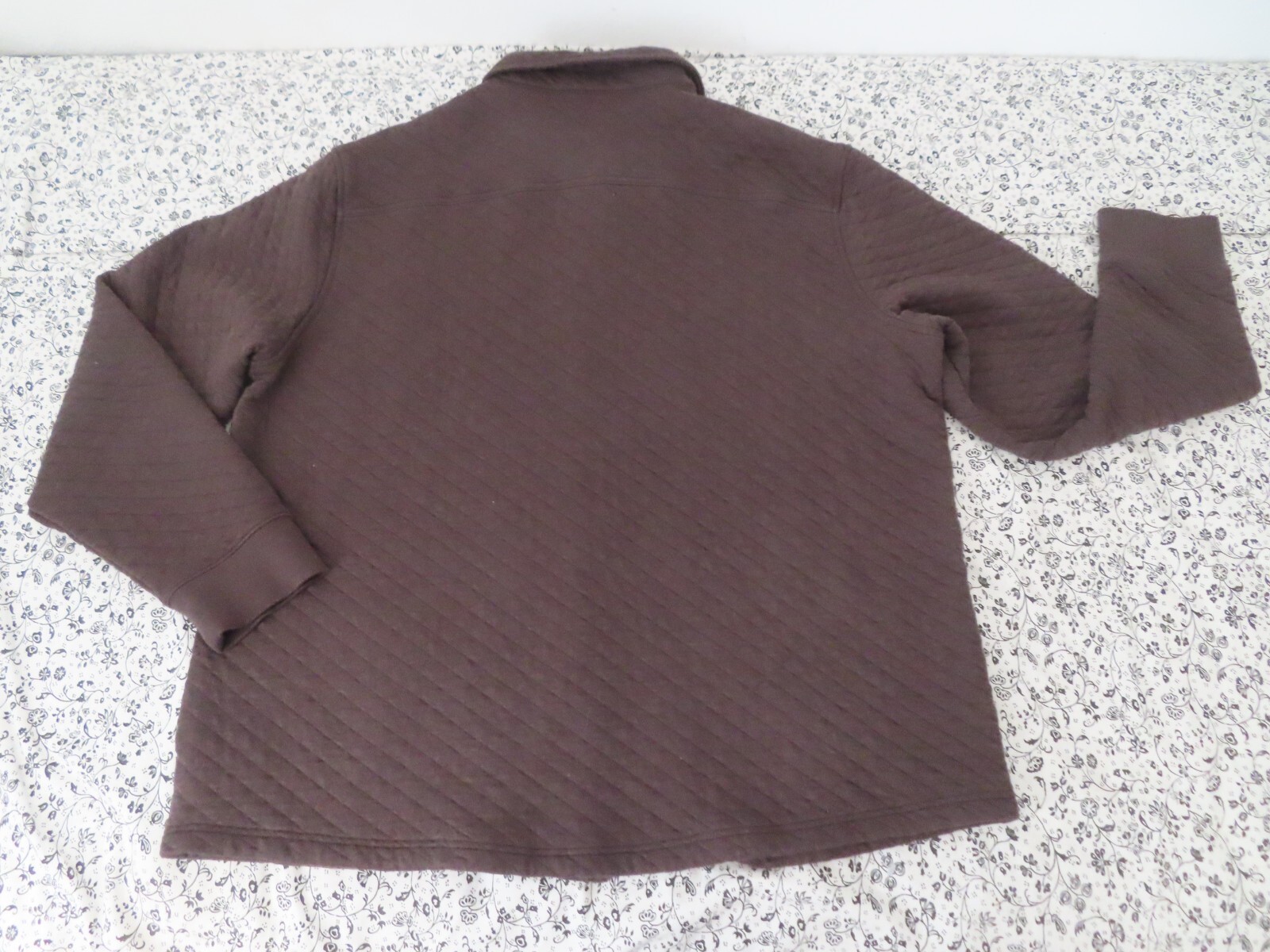 LL Bean Men's Quilted Sweatshirts, Snap Overshirt   black coffee heather XL image 3