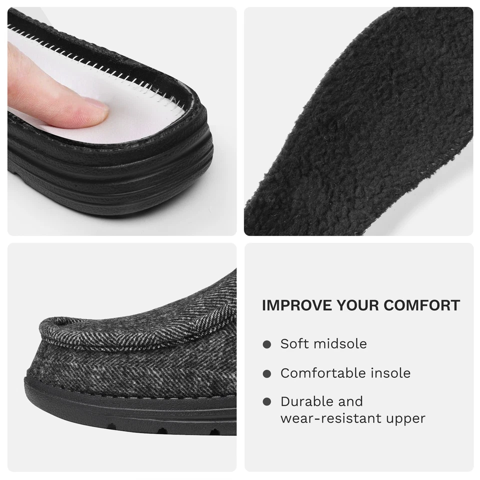 Para hombres Mocasines Informales Zapatos Sin Cordones Cálidos Invierno Botas para Nieve Zapatos Talla Foto 4 de 4