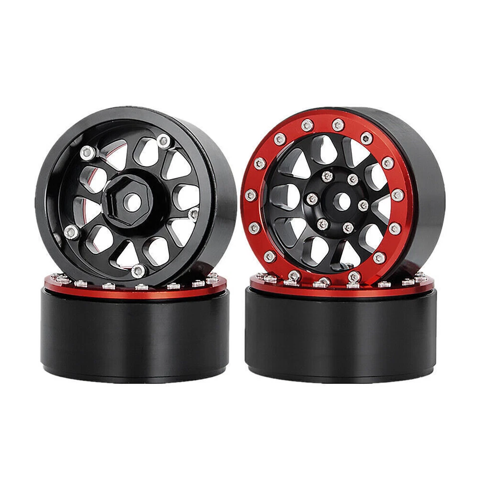 4x Buje de llanta Beadlock de aleación de 1,9" para 1/10Traxxas WRAITH Tamiya Axial SCX10 RC Foto 3 de 4