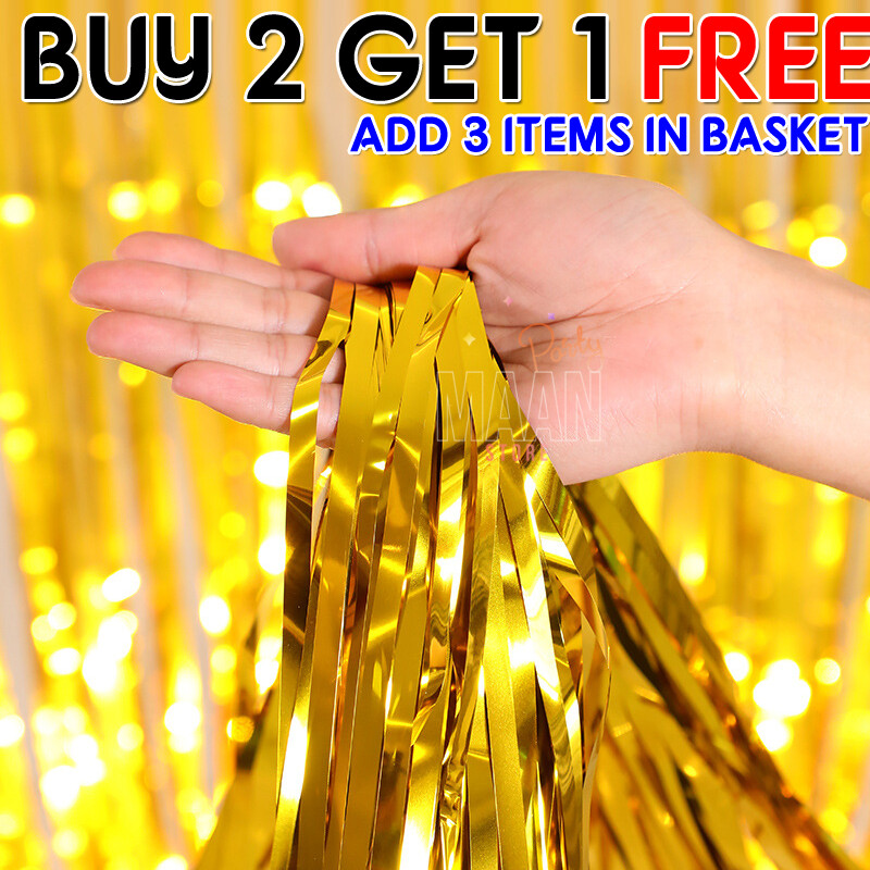 2M Foil Fringe Tinsel Shimmer Curtain Door Wedding Birthday Party