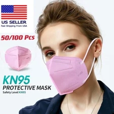 10/30/50/100 Pcs Pink KN95 Protective 5 Layer Face Mask Disposable Respirator