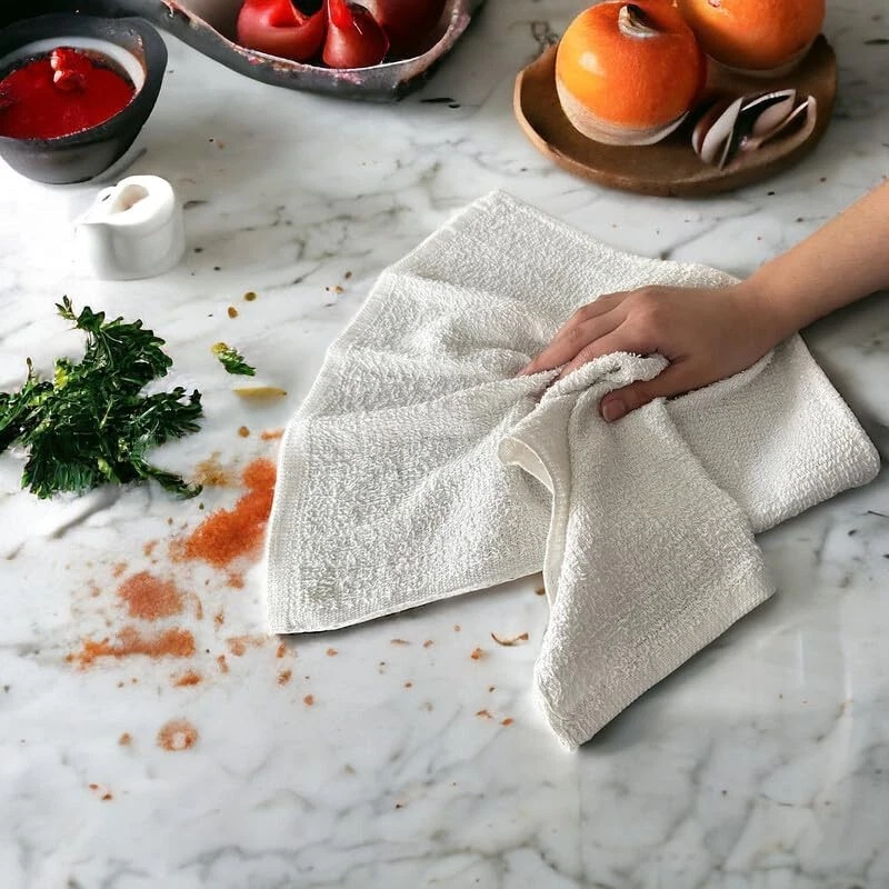 Pack 60 5 Docenas Nuevas Toallas Bar Blanco Bar Fregonas Algodón Super Absorbente 16x19 Foto 4 de 4