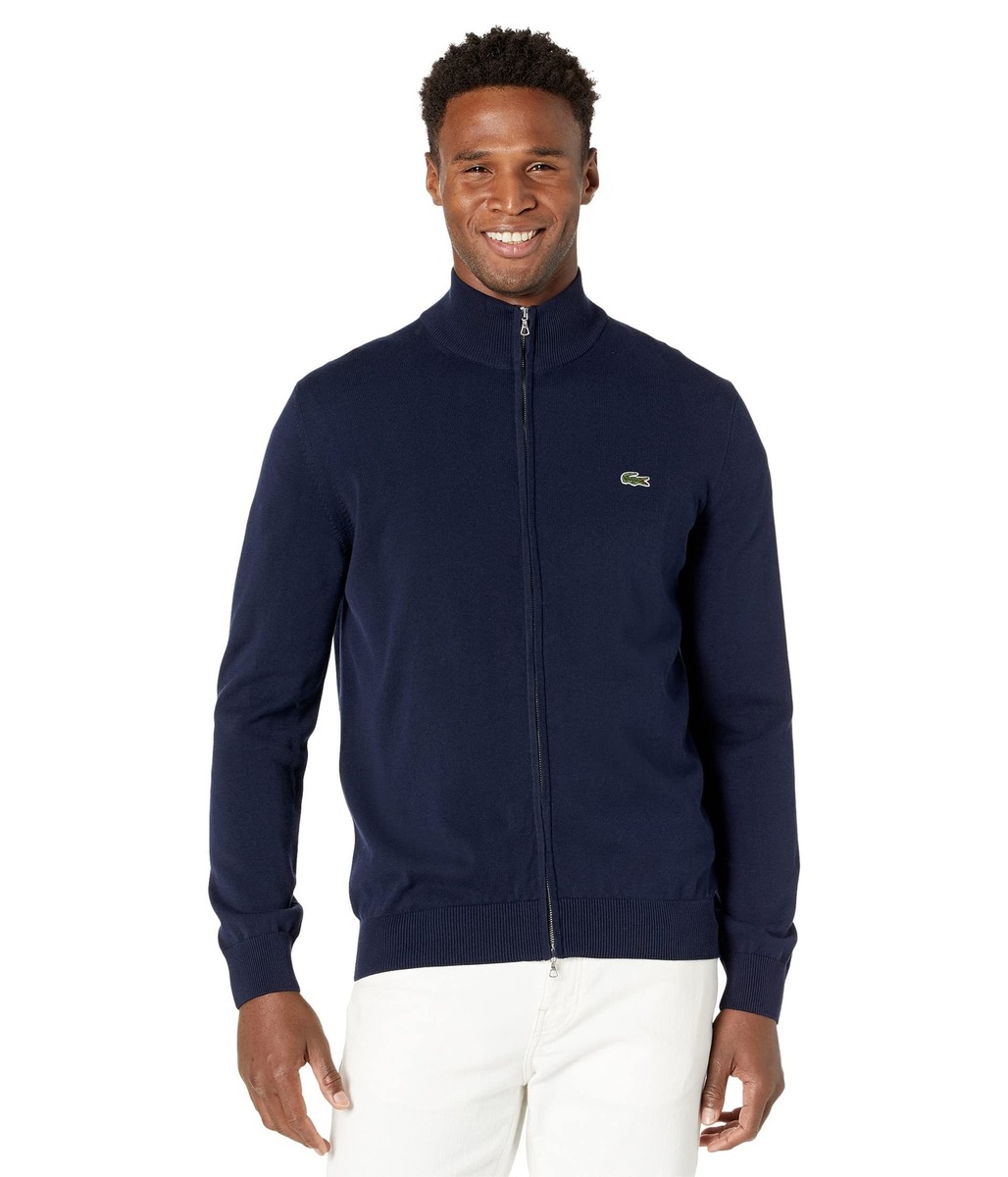 Lacoste 297551 Men's Long Sleeve Full Zip Cotton Jersey Sweater