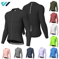 Wulibike Radtrikot Langarm Herren 4 Tasche Schnell trocken Radfahren Kleidung