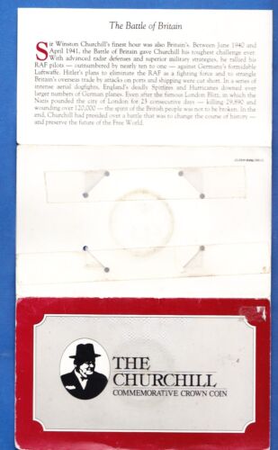 1965 Winston Churchill Commemorative Crown Coin in Folder - Picture 3 of 4
