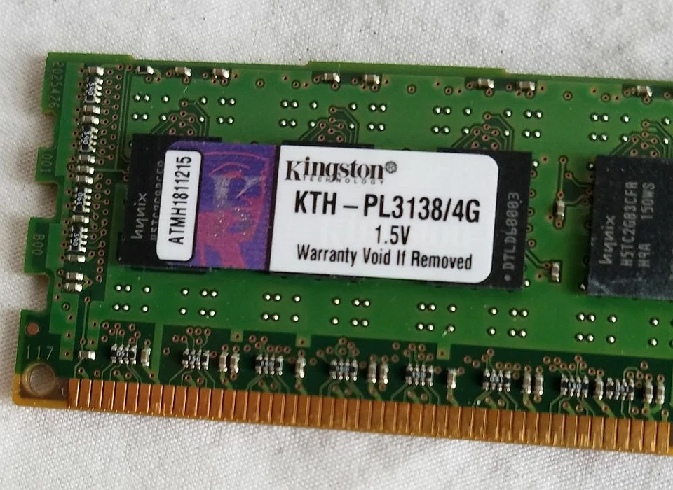 KINGSTON KTH-PL3138/4G 1x4gb 1333mhz Pc3-10600 Cl9 Ecc Registered Ddr3 Sdram - Image 2 of 4