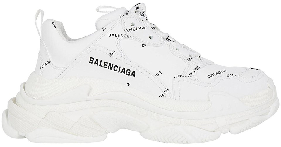 Balenciaga Triple S Sneaker All Over Logo - White W for sale | eBay