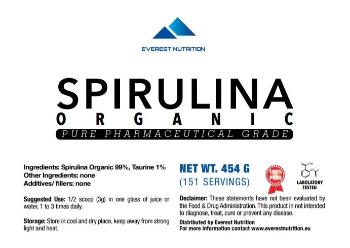 SPIRULINA ORGANIC 100% PURE POWDER SUPERFOOD - image 2 of 4
