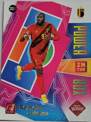2021-22 Panini Donruss Road To Qatar Power In The Box Romelu Lukaku Press Proof
