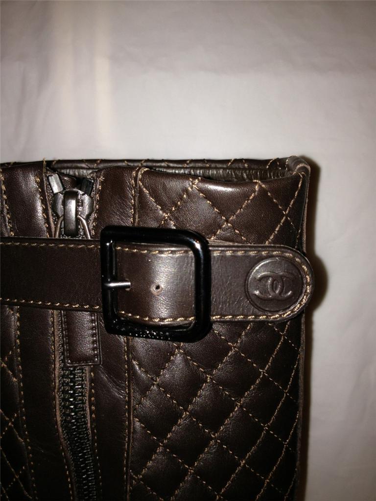 CHANEL シャネル CHANEL 2013 Brown Quilted Leather Motorcycle Biker Zipper