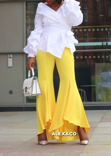 Last!_NWT ZARA YELLOW ASYMMETRIC FLARE 