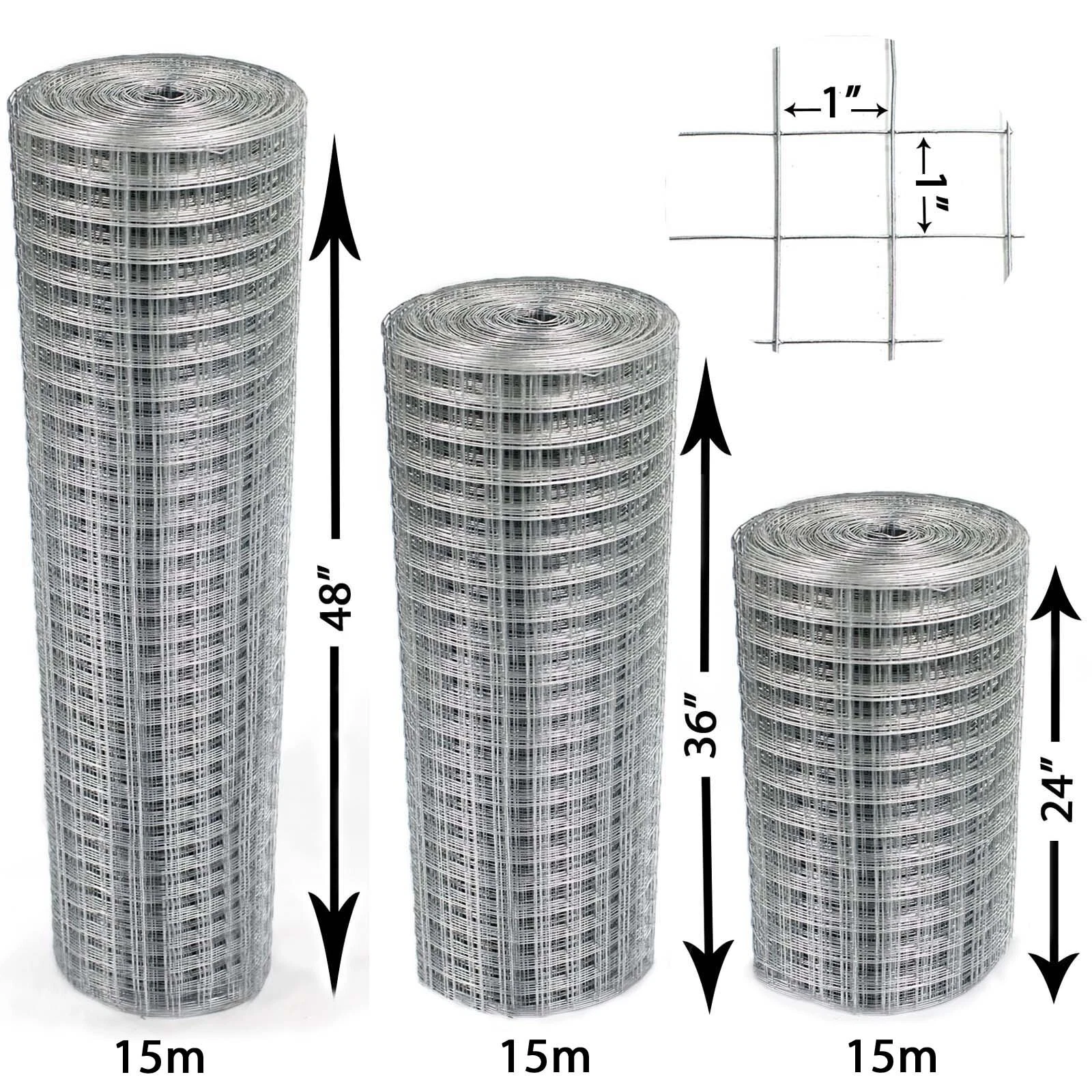 Welded Wire Mesh 1x1 Inch Galvanised Fence Mesh Aviary Rabbit Hutch Chicken Run