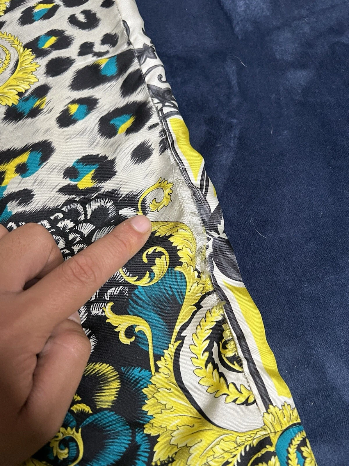 Abito corto donna seta Gianni Versace collezione taglia 40 stampa animalier ghepardo