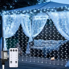 600 LED 20 x 9.8 Ft Christmas Curtain Lights 8 Modes Outdoor Fairy Lights wit...