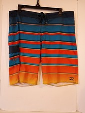 Billabong Platinum X Boardshorts Mens 38 Blue Red All Day Cargo Swim Trunks Surf