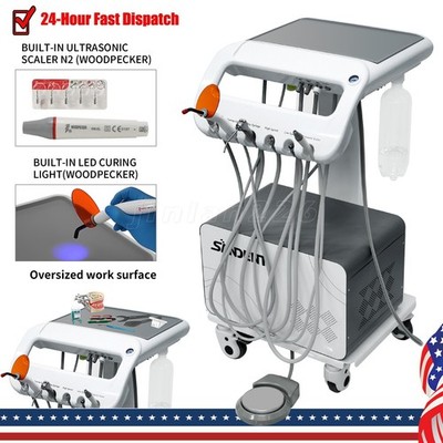 Upgraded Portable Dental Delivery Unit Compressor+Scaler+Curing Light