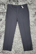 Banana Republic Dress Pants Mens 36x32 Black Tailored Fit Flat Front Slacks NWT