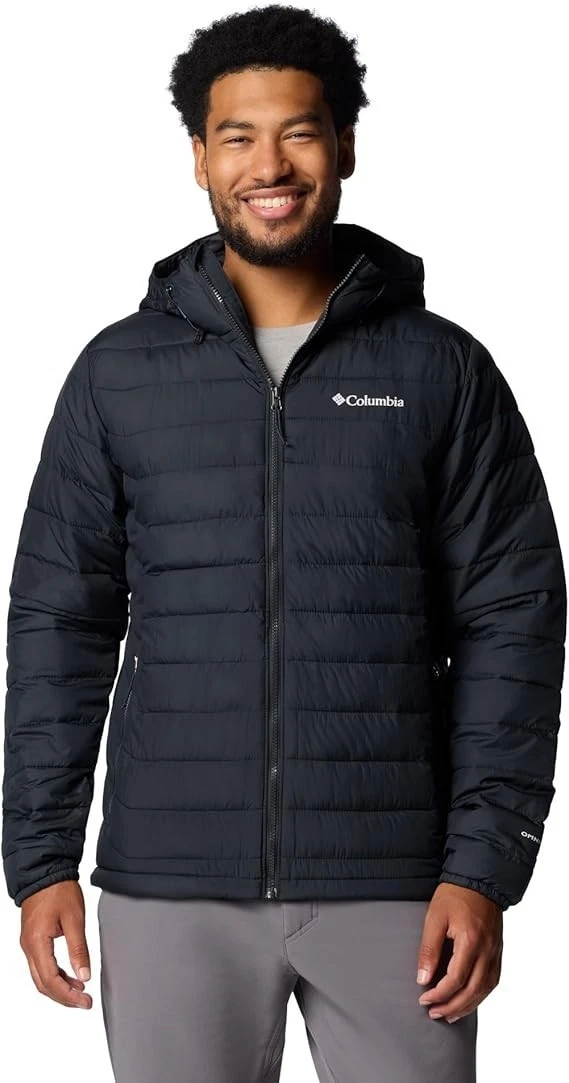 Columbia Men's Puffer Jacket Powder Lite II Hooded Jacket black XL