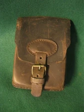 WWI Military Leather Belt Pouch Probably German or Austrian FREE SHIPPING