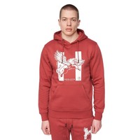 Henleys Curveball Herren Kapuzenpullover Komfort Mode Modisch Tief Rot