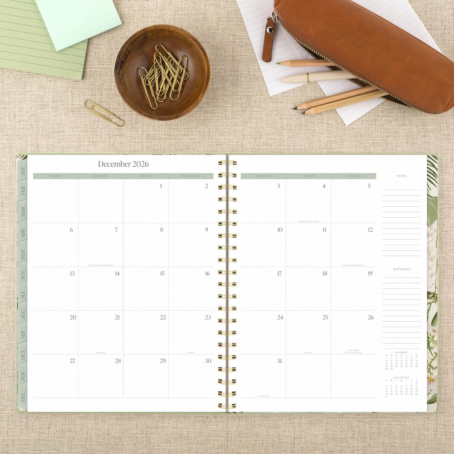 2026 Planner, Weekly & Monthly, 8.5" X 11", Large, Pen+Pillar, Garden Rose (PP23